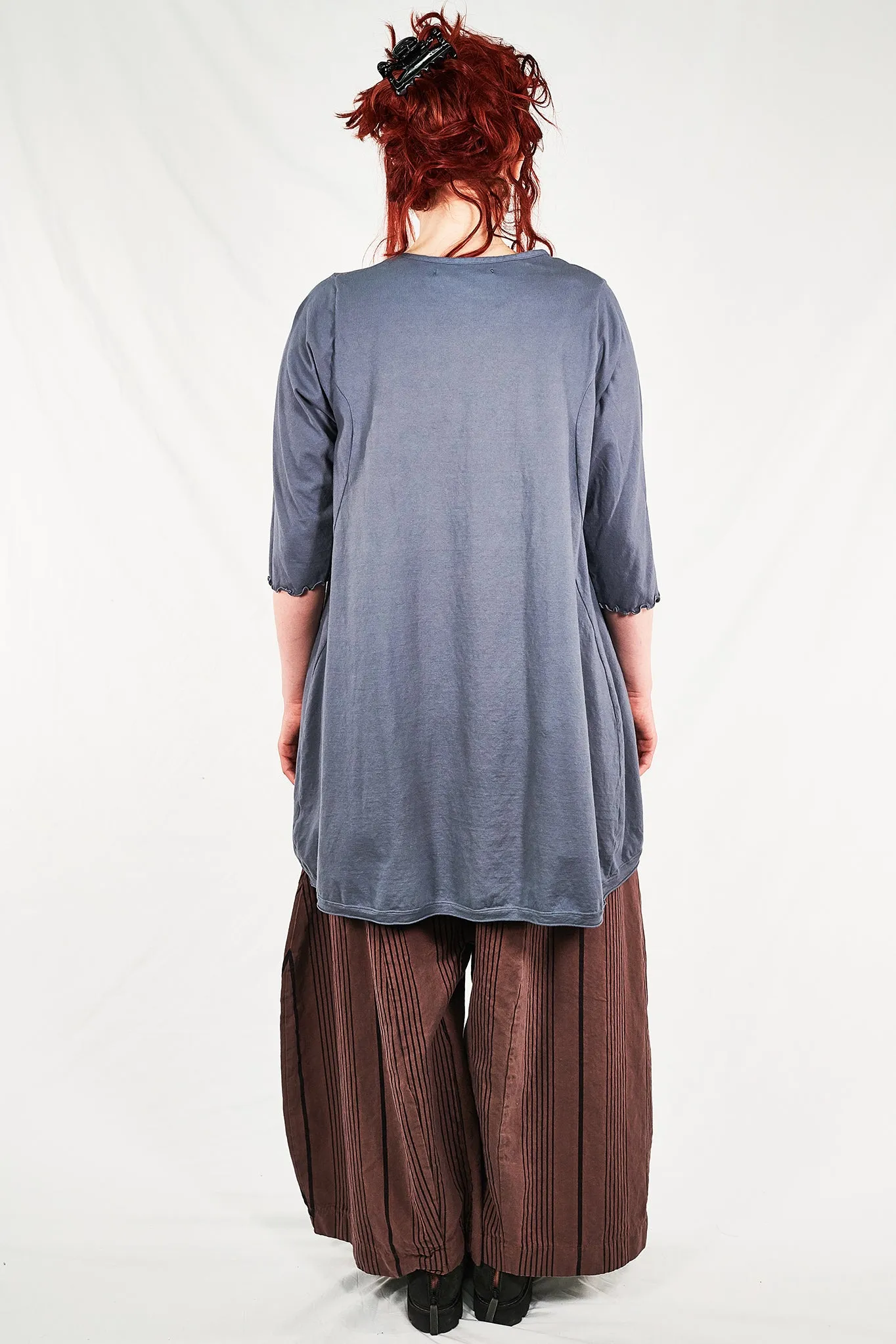 1248  V-neck Hi/Lo Top-Lake-P