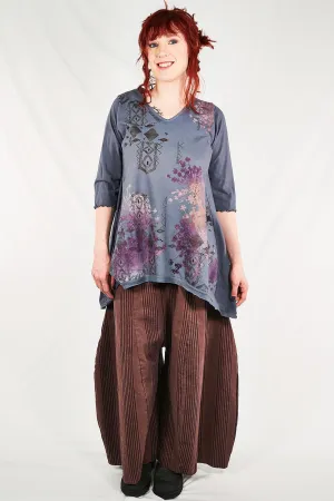 1248  V-neck Hi/Lo Top-Lake-P