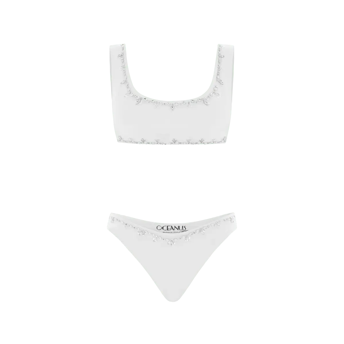 Aaliyah Hand Beaded Crystals Bikini Top