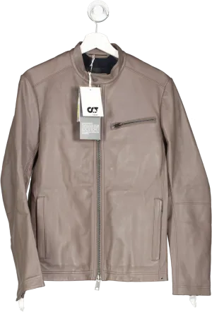 ALPHATAURI Brown Premium Leather Jacket UK S