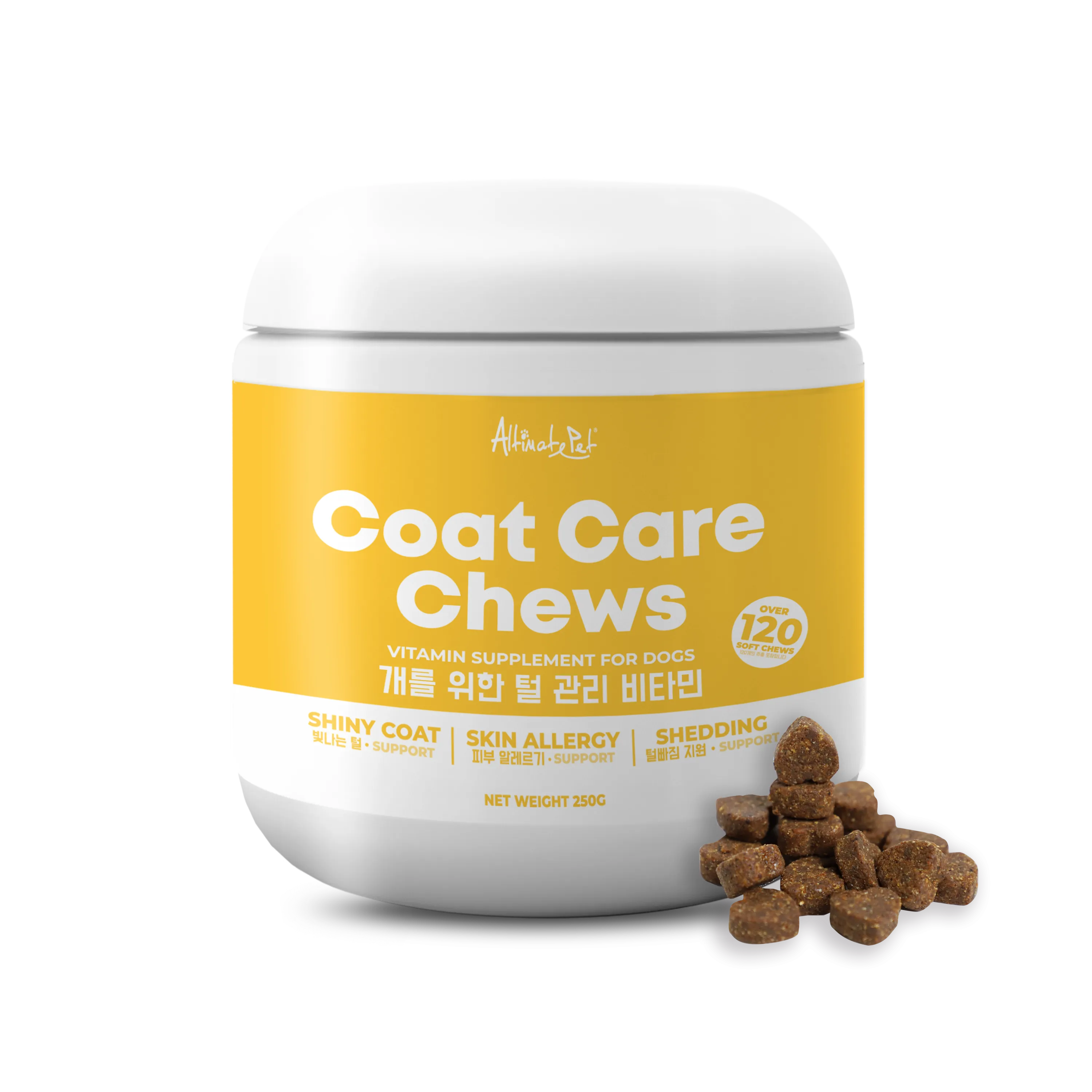 Altimate Pet Coat Care Vitamin Supplement For Dogs - Over 120 Soft Chews (250g)