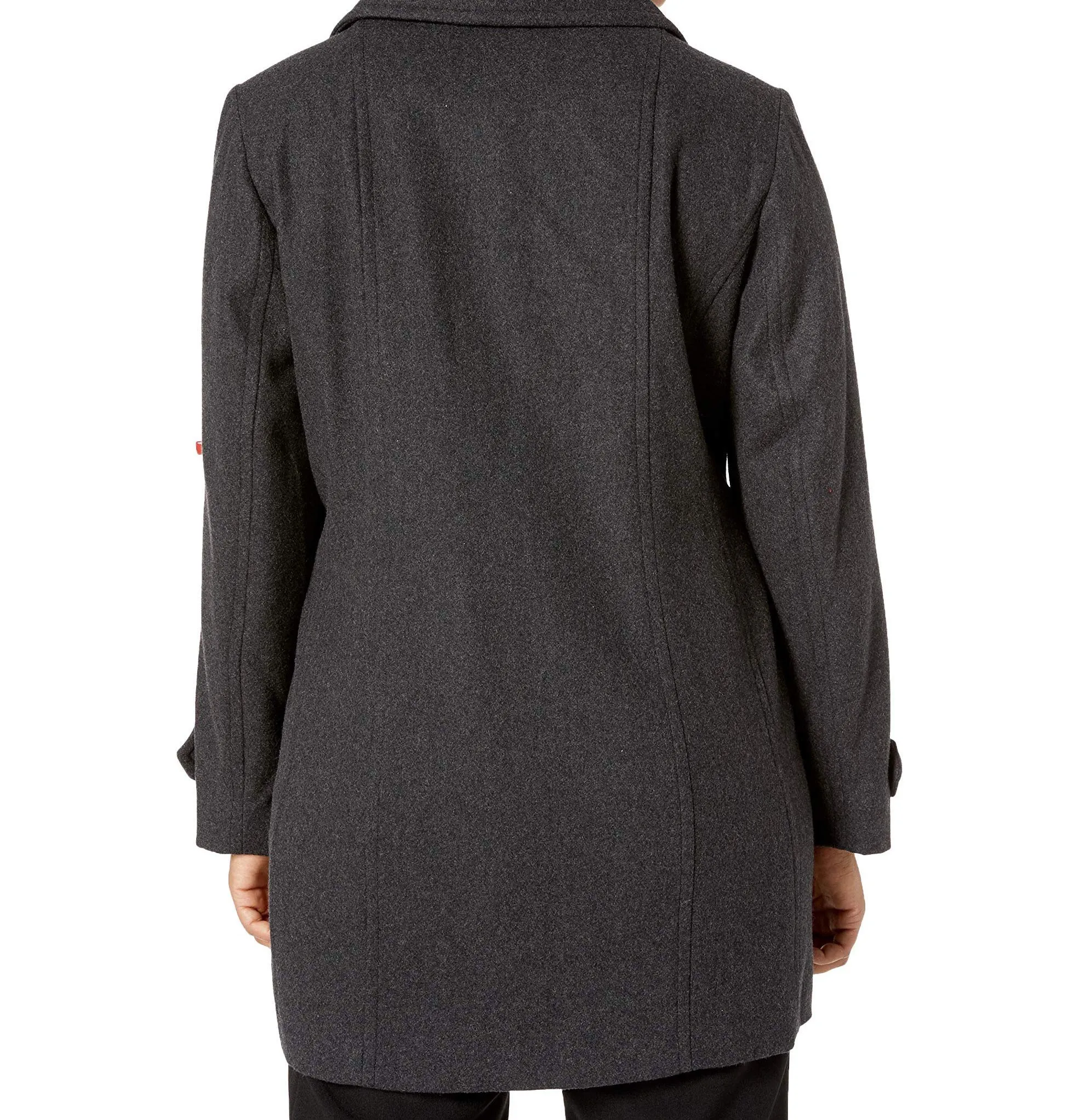 Anne Klein womens Classic Double-breasted Pea Coat, Charcoal, Small US