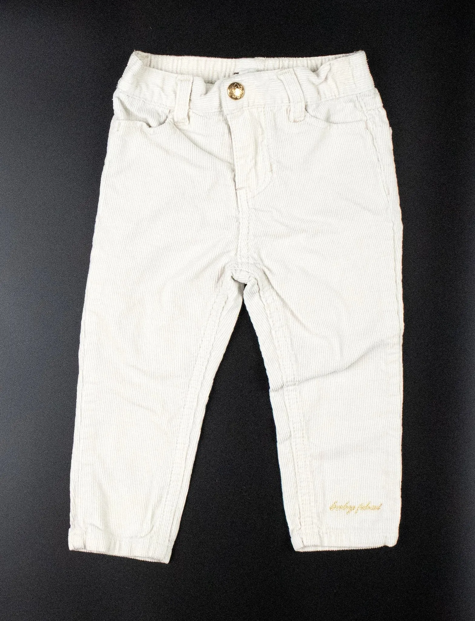 BABY GIRL SIZE 12 MONTHS - BABY PHAT, Cream Corduroy Pants EUC B35
