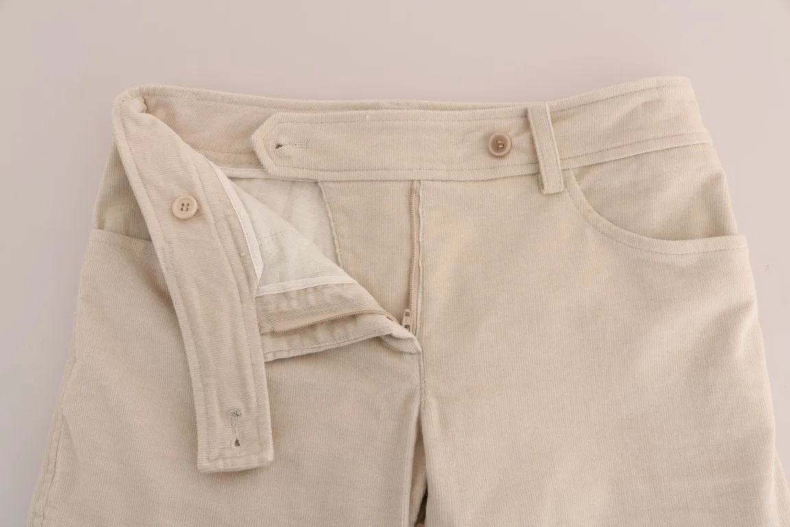Beige Slim Jeans Corduroy Skinny Pants