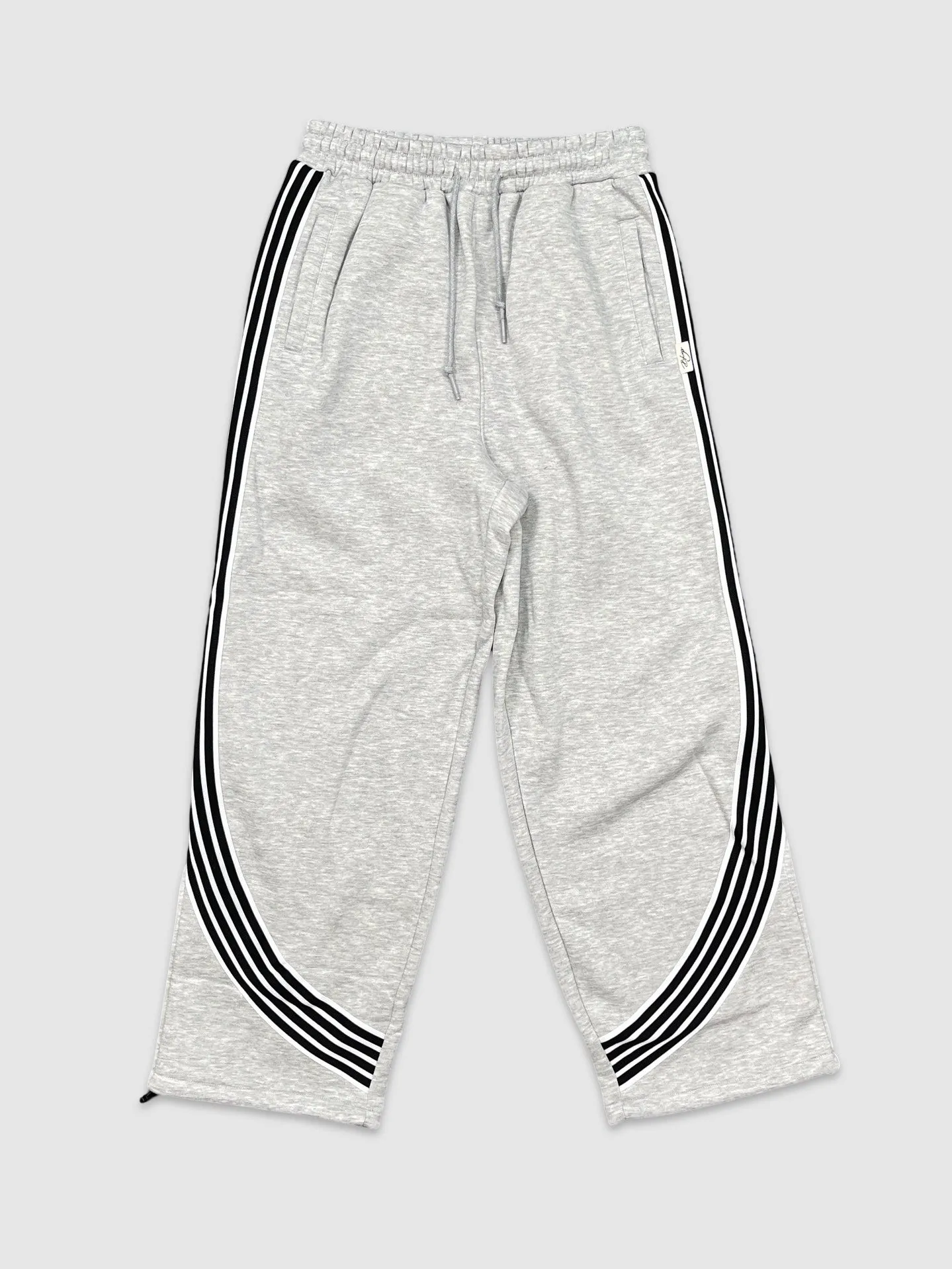 BKYS-P1231-Fleece Striped Baggy Pants