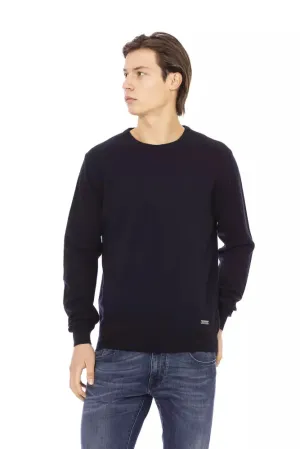 Blue Wool Men Sweater