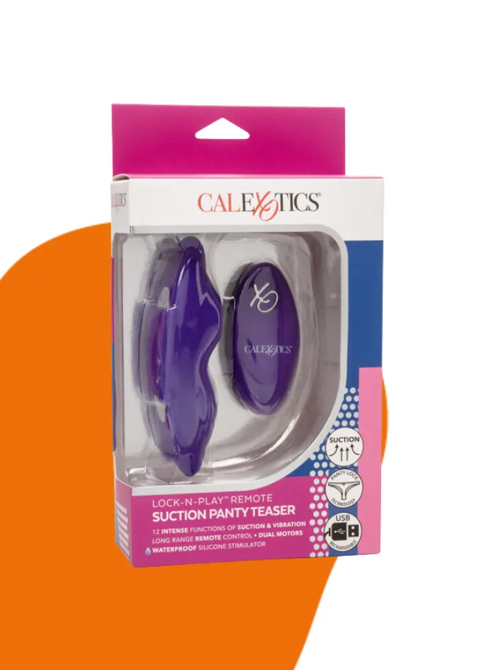 CaleXOtics Lock-N-Play REMOTE SUCTION PANTY TEASER Purple