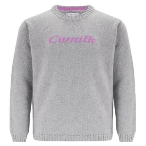 Camden Personalised Cashmere Sweater for Baby Girls - London Grey & Pink