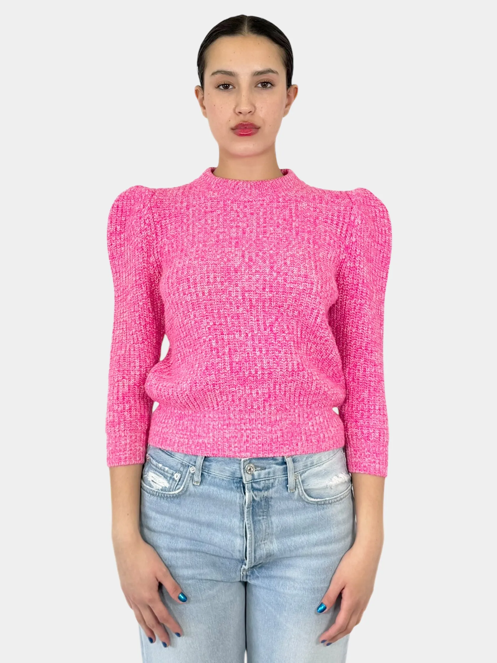 Cashmere Puff Sleeve Sweater - Size S