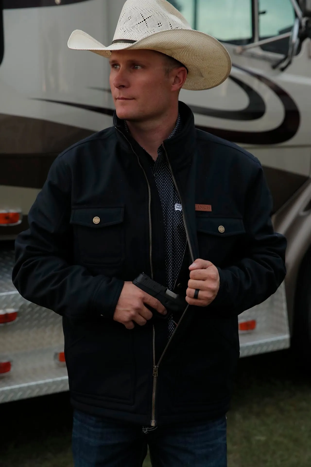 Cinch Men's Black Textured Concealed Carry Jacket