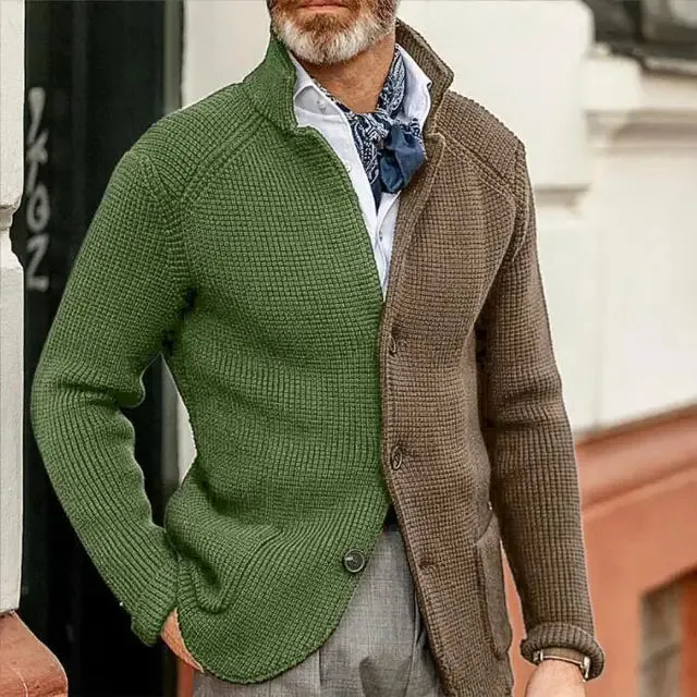 Classic men's coat with stand-up collar
