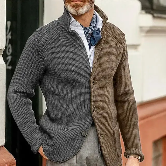 Classic men's coat with stand-up collar