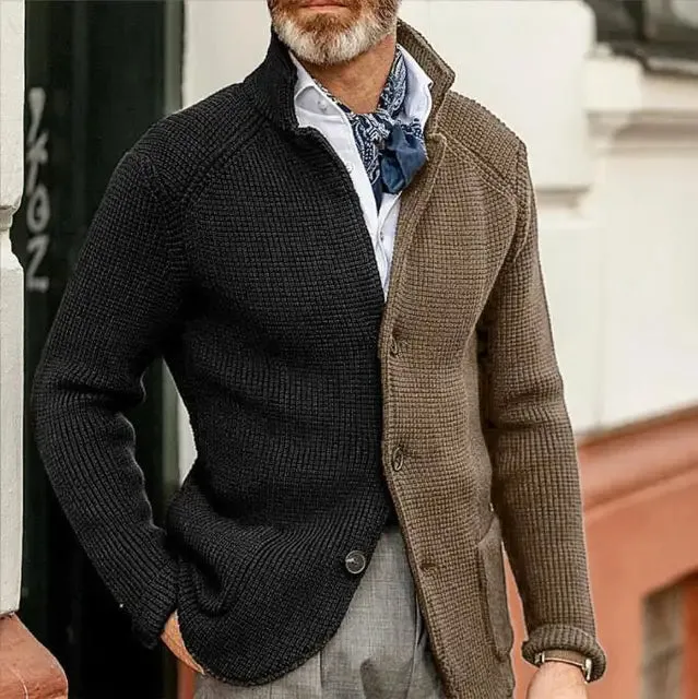 Classic men's coat with stand-up collar