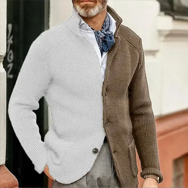 Classic men's coat with stand-up collar