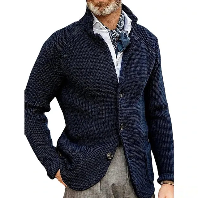 Classic men's coat with stand-up collar