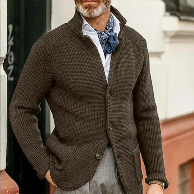 Classic men's coat with stand-up collar