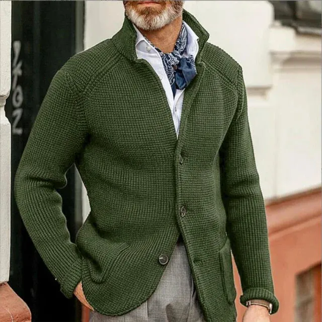Classic men's coat with stand-up collar