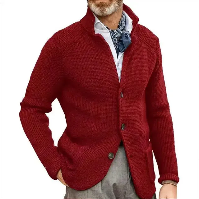 Classic men's coat with stand-up collar