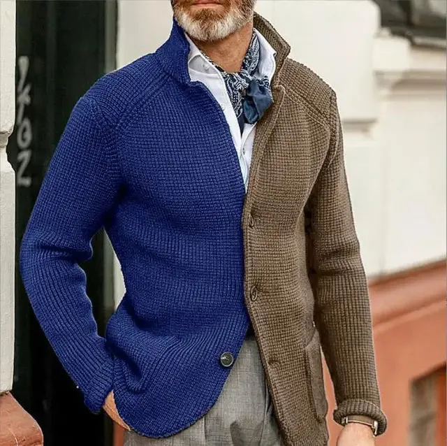 Classic men's coat with stand-up collar