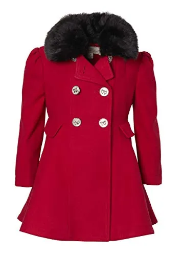 Cremson Girls' Wool Look Pea Coat