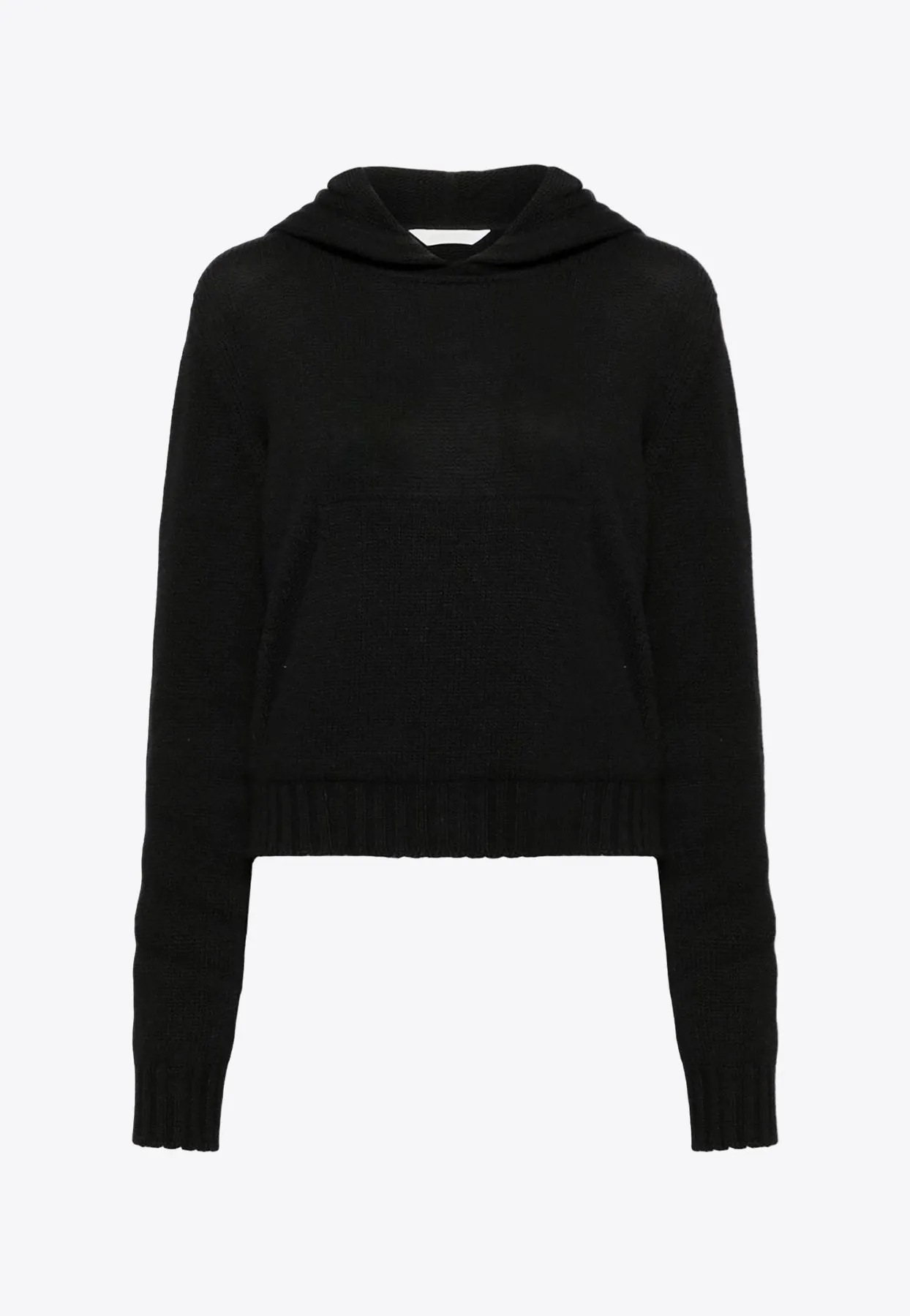 Curved Logo Knitted Hoodie