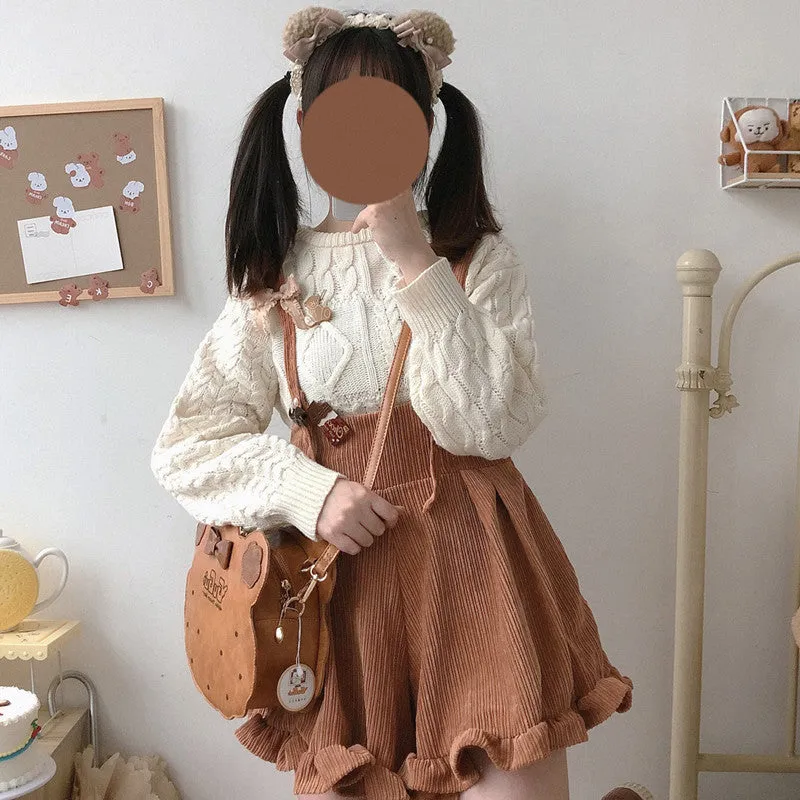 Cute Sweet Corduroy Overalls UB3454
