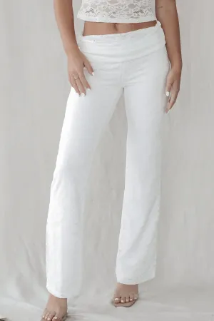 DEAL Runaway With Me White Lace Fold Over Pants