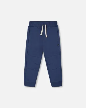 Deux Par Deux Fleece Joggers Indigo Blue