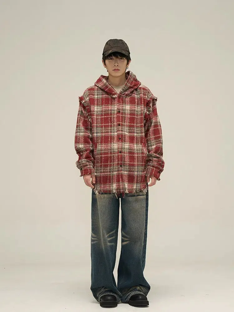 Devil Hooded Plaid Jacket