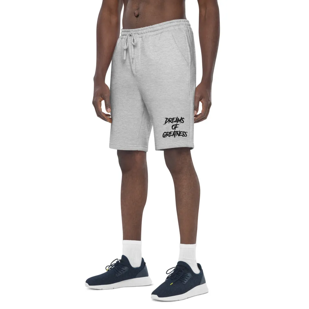 DREAMS OF GREATNESS New School Men's Fleece Shorts (BLACK)