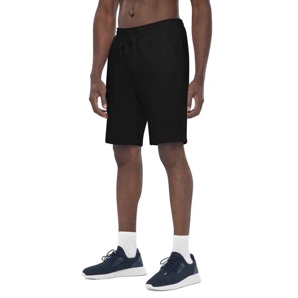 DREAMS OF GREATNESS New School Men's Fleece Shorts (BLACK)