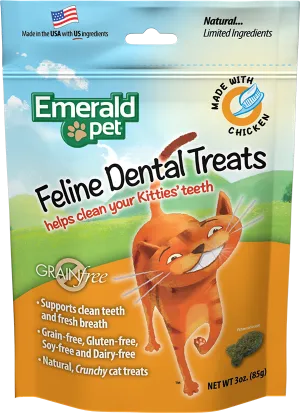 Emerald Pet Feline Dental Treats Chicken 85g Cat Treats
