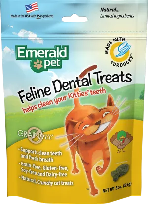 Emerald Pet Feline Dental Treats Turducky 85g Cat Treats