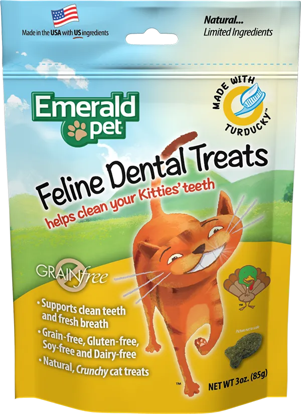 Emerald Pet Feline Dental Treats Turducky 85g Cat Treats