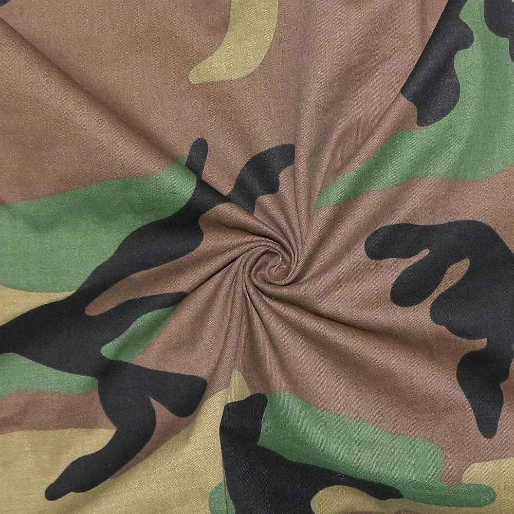 FAGADOER Casual Camouflage Printing Pocket Cargo Jackets Women Turndown Collar Button Long Sleeve Coats Fashion Matching Tops