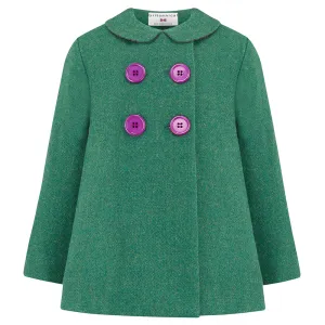 Fitzrovia Girls Pea Coat - Cut Grass Green