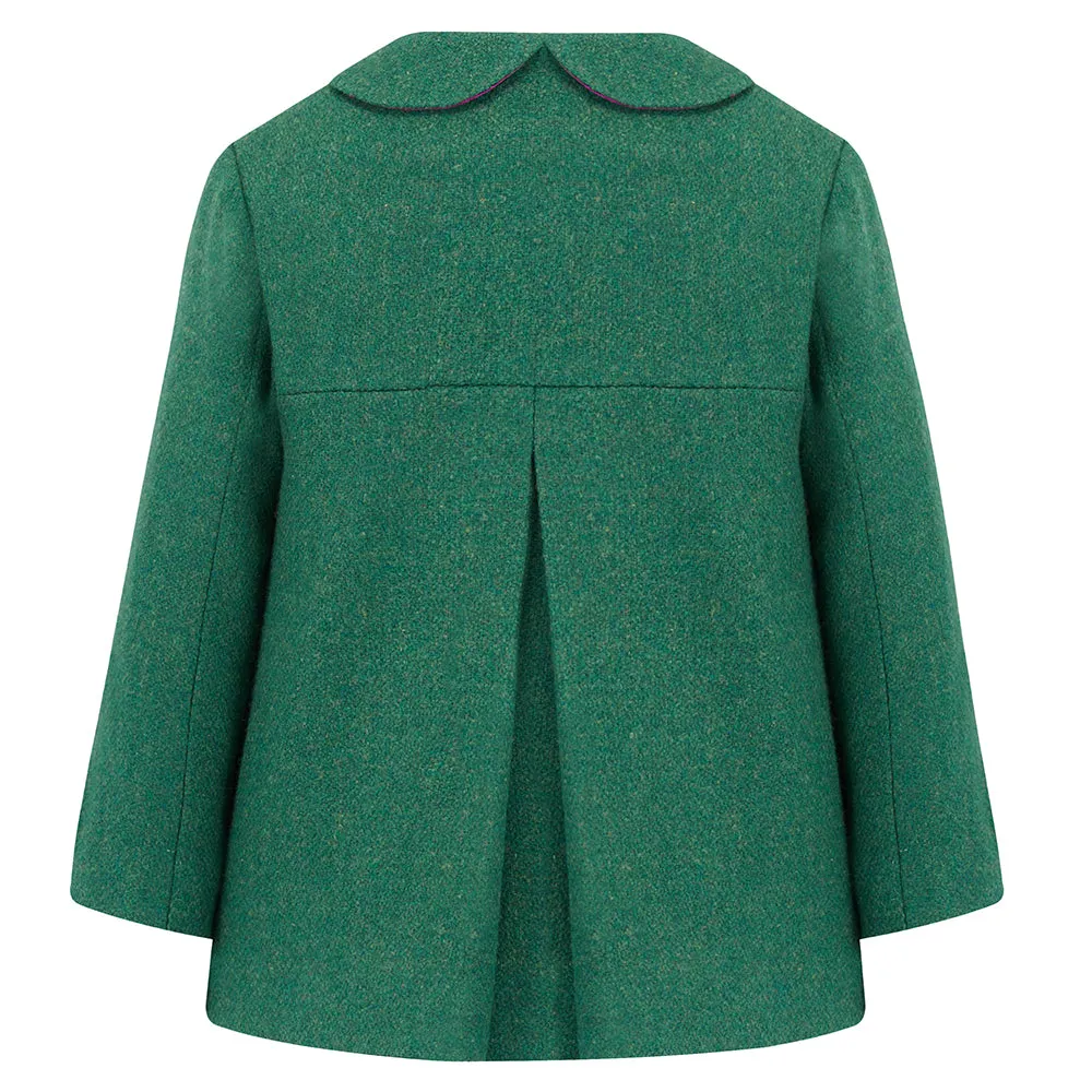 Fitzrovia Girls Pea Coat - Cut Grass Green