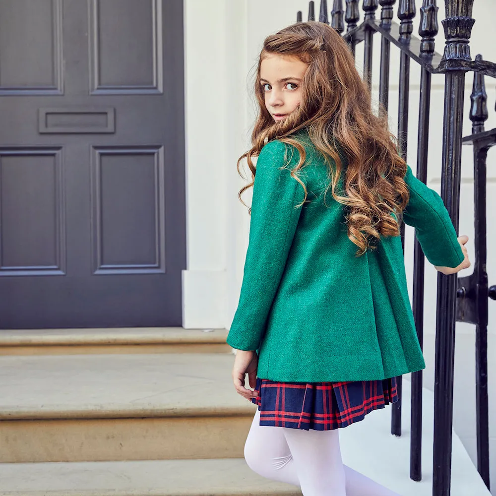 Fitzrovia Girls Pea Coat - Cut Grass Green