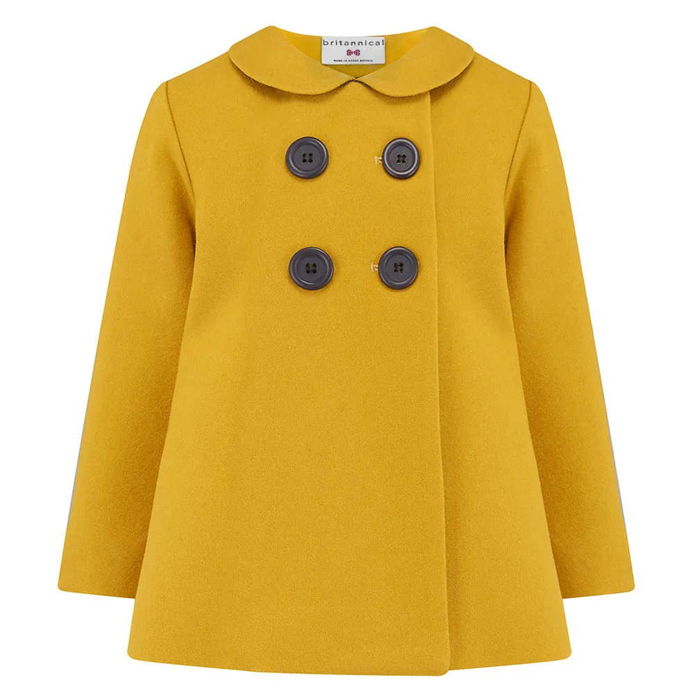 Fitzrovia Girls Pea Coat - Princess of Wales Gold