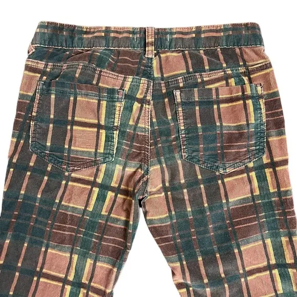 Free People Plaid Corduroy Skinny Jeans