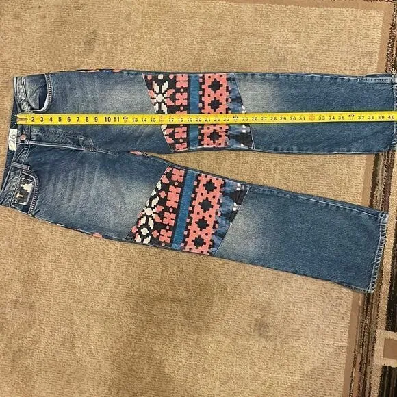 Free People Rocky Mountain Patchwork Jeans NWOT