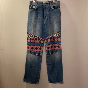 Free People Rocky Mountain Patchwork Jeans NWOT