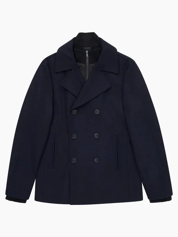 French Connection Double Breasted Layered Pea Coat