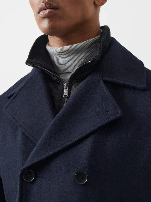 French Connection Double Breasted Layered Pea Coat