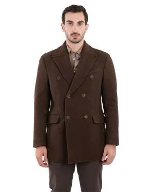 Gagliardi Wool Brown Pea Coat