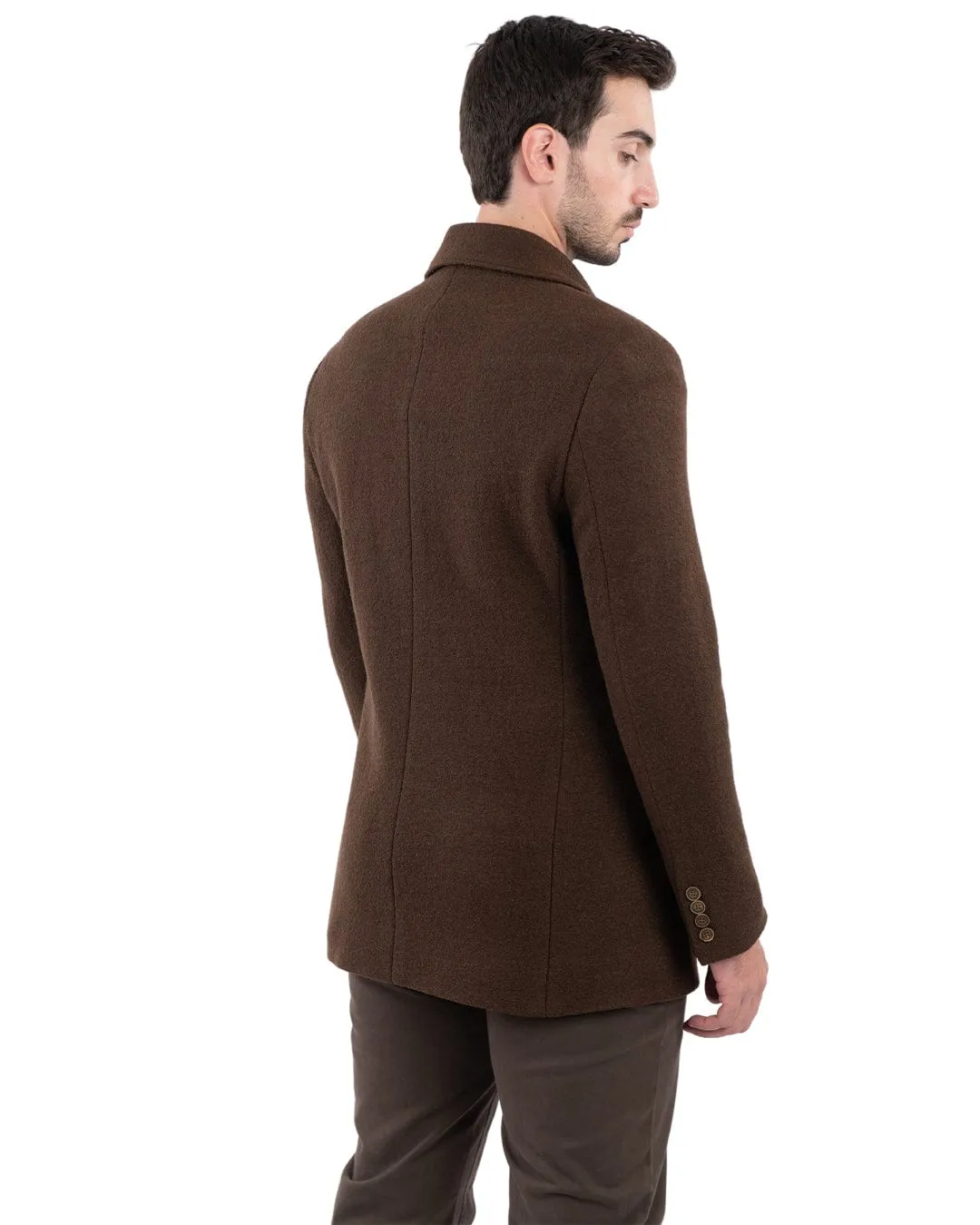 Gagliardi Wool Brown Pea Coat