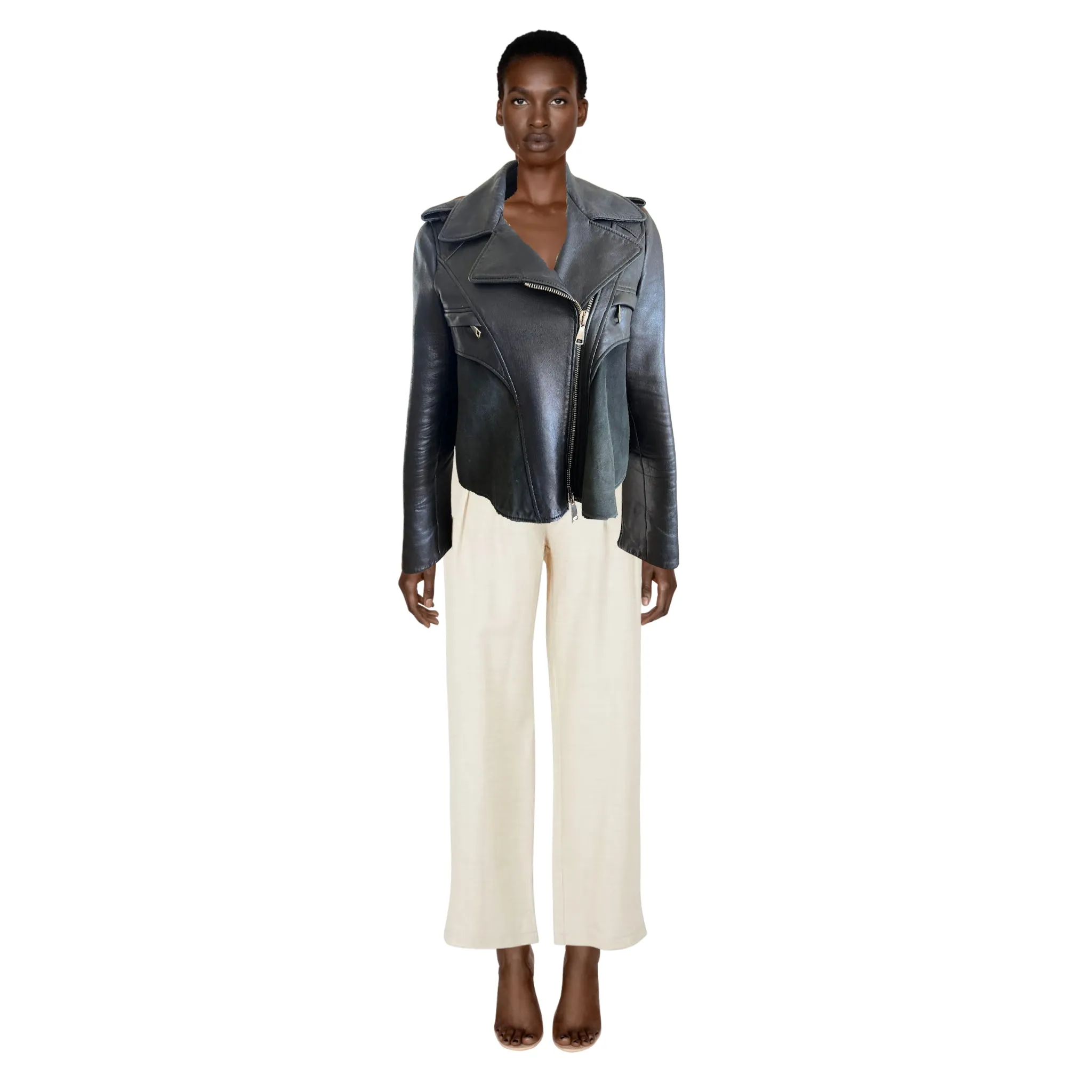 GIVENCHY Black Leather Jacket | Size 38 FR