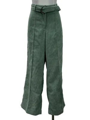 Green Corduroy Regular Straight Pants