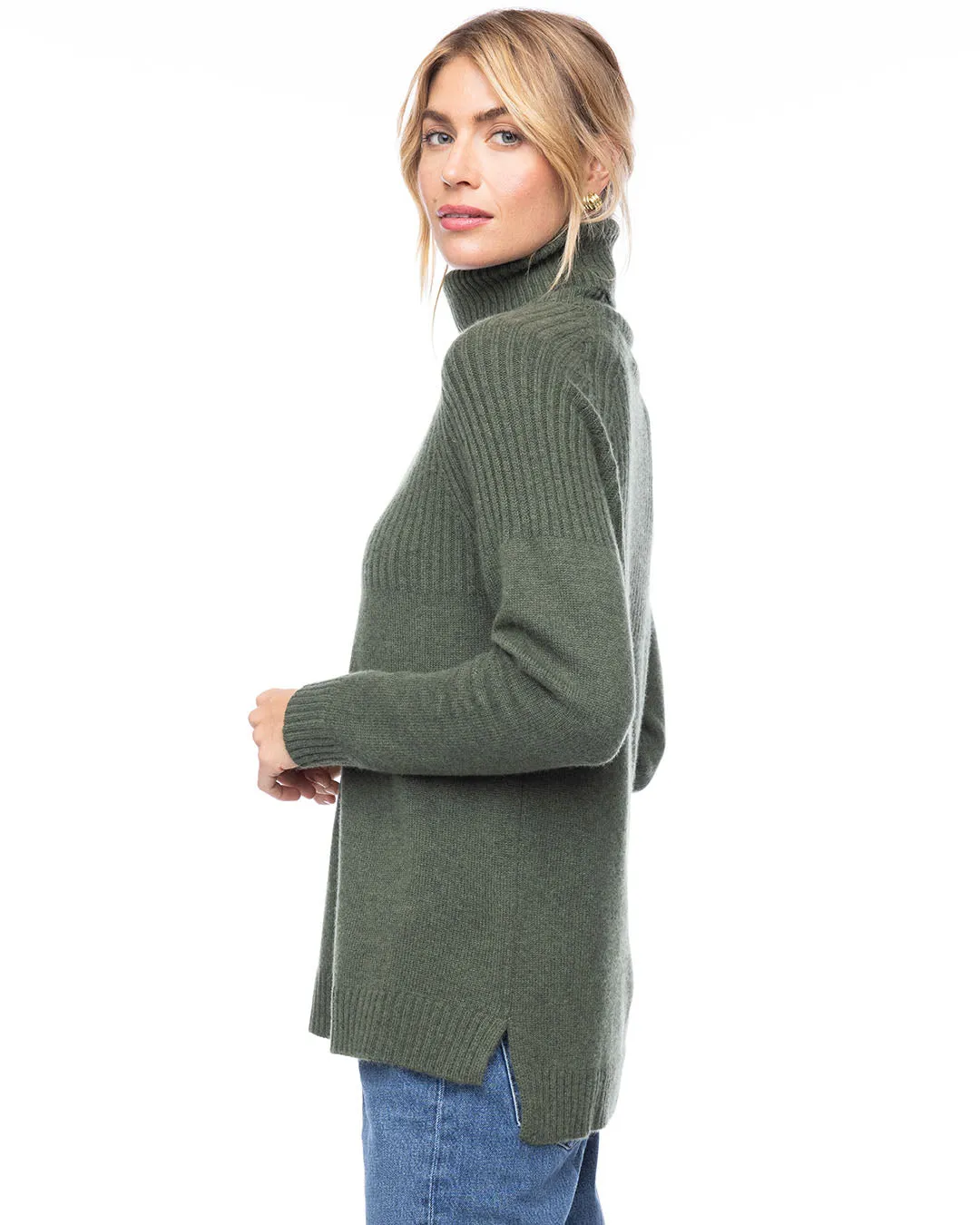 Half Ribbed Turtleneck