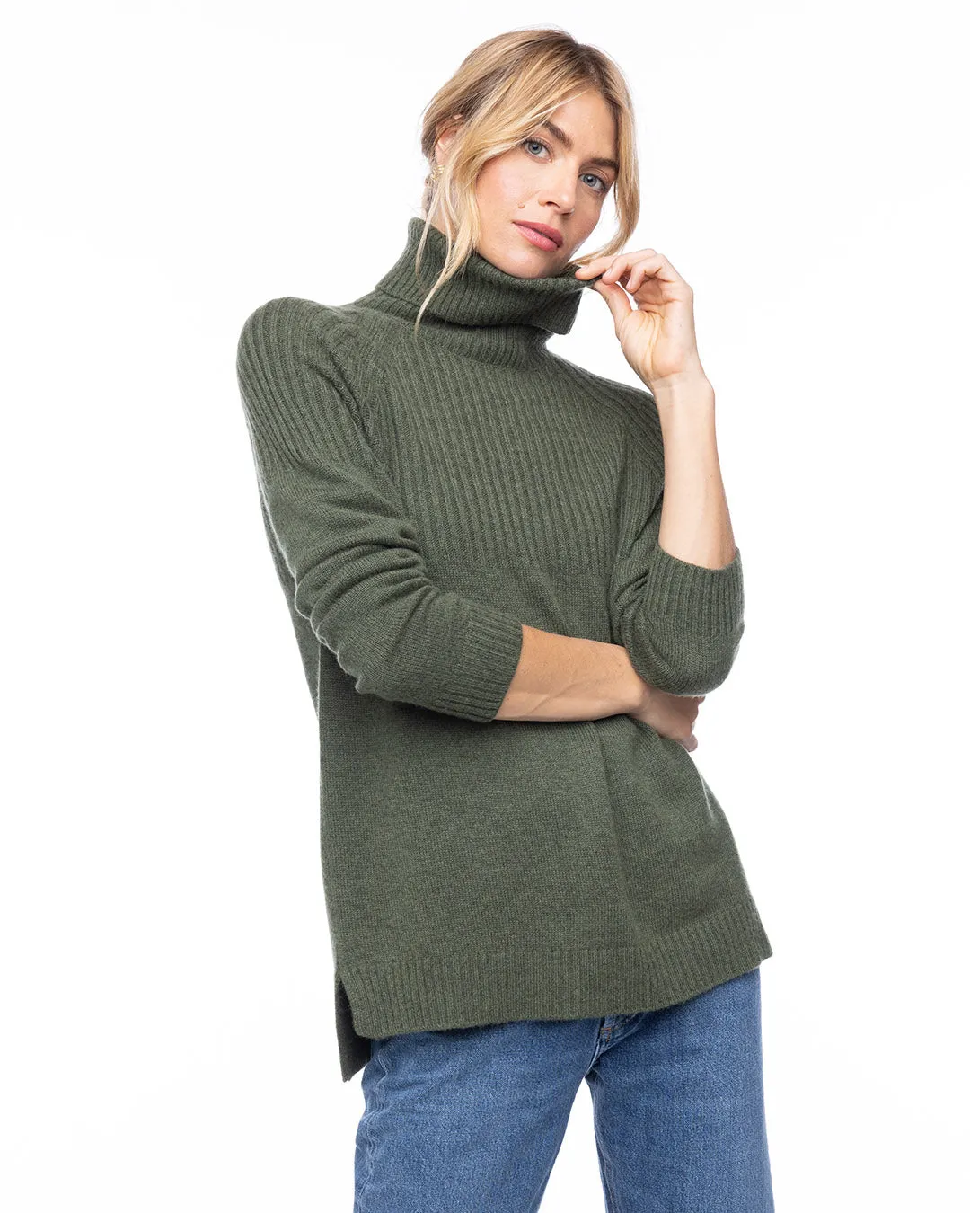 Half Ribbed Turtleneck
